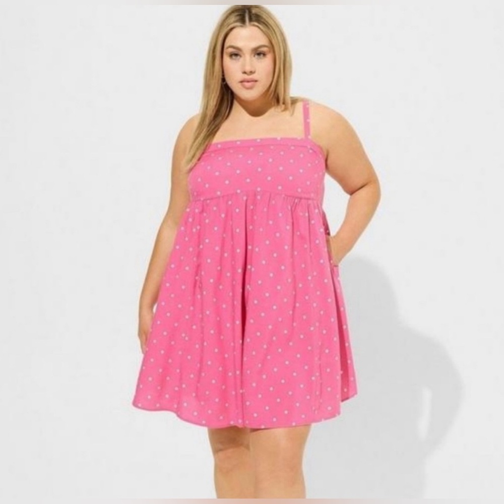 Torrid Pink Dress with White Polka Dots - NWT